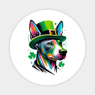 American Hairless Terrier in Saint Patrick's Day Spirit Magnet